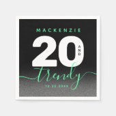 ミントモダンガーリーグリーン20とトレンディー スタンダードカクテルナプキン (正面)