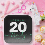 ミントモダンガーリーグリーン20とトレンディー ペーパープレート (パーティー)