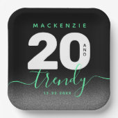 ミントモダンガーリーグリーン20とトレンディー ペーパープレート (正面)