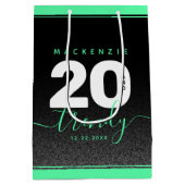 ミントモダンガーリーグリーン20とトレンディー ミディアムペーパーバッグ (裏面)