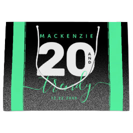 ミントモダンガーリーグリーン20とトレンディー ラージペーパーバッグ