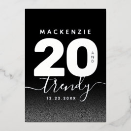 ミントモダンガーリーグリーン20とトレンディー 箔招待状