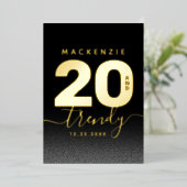 ミントモダンガーリーグリーン20とトレンディー 箔招待状 (立ち正面)