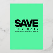 ミントモダンガーリーグリーン20とトレンディー 箔招待状 (裏面)