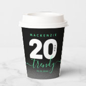 ミントモダンガーリーグリーン20とトレンディー 紙コップ (裏面)