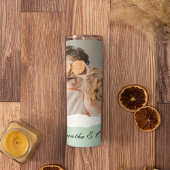 ミントモダンギフトのパーソナライズされた家族の写真&名前 タンブラー