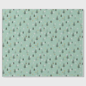 ミントモダングミニマル・グリーン・クリスマス・ツリー ラッピングペーパー (フラット)