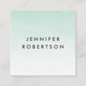 ミントモダングラデーションウォーター色 | 名刺 (正面)