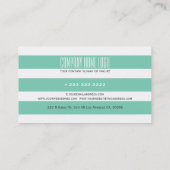 ミントモダングリーンとホワイトのストライプパターン 名刺 (裏面)