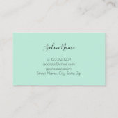 ミントモダングリーンと白の大理石爪、 ネイル 名刺 (裏面)