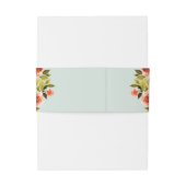 ミントモダングリーンウォーターカラーレッドローズ結婚ズ 招待状ベリーバンド (裏面例)