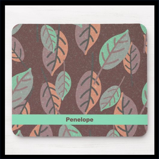 ミントモダングリーンオレンジとパープル葉マウス マウスパッド