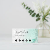 ミントモダングリーングリッター大理石メイクアップアーティスト ロイヤリティカード (スタンド正面)