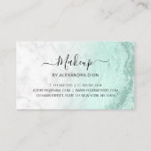 ミントモダングリーングリッター大理石メイクアップアーティスト ロイヤリティカード (裏面)