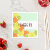 ミントモダングリーンシトラスフルーツスライス紙 スタンダードカクテルナプキン (インサイチュ)