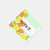 ミントモダングリーンシトラスフルーツスライス紙 スタンダードカクテルナプキン (角)