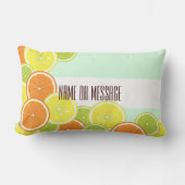 ミントモダングリーンシトラスフルーツスライス ランバークッション (正面)