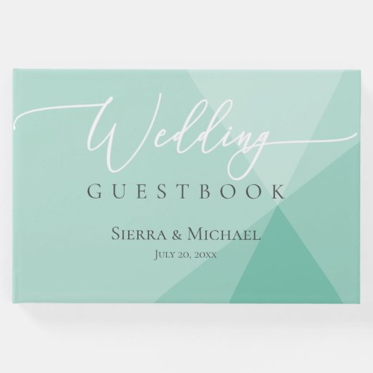 ミントモダングリーンジオメト結婚リ ゲストブック (正面)