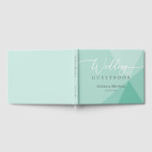 ミントモダングリーンジオメト結婚リ ゲストブック (全面)