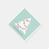 ミントモダングリーンホワイトツリーネームホリデーパーティー スタンダードカクテルナプキン (角)