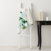 ミントモダングリーン熱帯三角形ジオメトリ シェルパブランケット (インサイチュ)