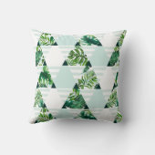 ミントモダングリーン熱帯三角形パターン クッション (裏面)