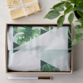 ミントモダングリーン熱帯三角形パターン 薄葉紙 (ギフト)