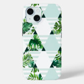 ミントモダングリーン熱帯三角形パターン Case-Mate iPhoneケース (裏面)