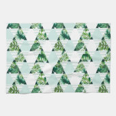 ミントモダングリーン熱帯幾何学模様 キッチンタオル (横)