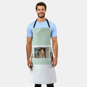 ミントモダンコラージュ写真パパギフ最高のト エプロン (着用した状態)