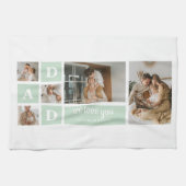 ミントモダンコラージュ写真パパギフ最高のト キッチンタオル (横)