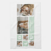 ミントモダンコラージュ写真パパギフ最高のト キッチンタオル (縦)