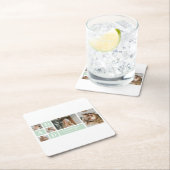 ミントモダンコラージュ写真パパギフ最高のト スクエアペーパーコースター (インサイチュ)