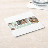 ミントモダンコラージュ写真パパギフ最高のト スクエアペーパーコースター (アングル)