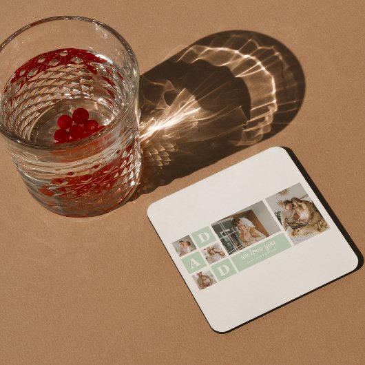 ミントモダンコラージュ写真パパギフ最高のト スクエアペーパーコースター