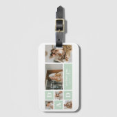 ミントモダンコラージュ写真パパギフ最高のト ラゲッジタグ (正面縦)