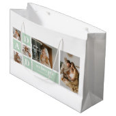 ミントモダンコラージュ写真パパギフ最高のト ラージペーパーバッグ (正面アングル)