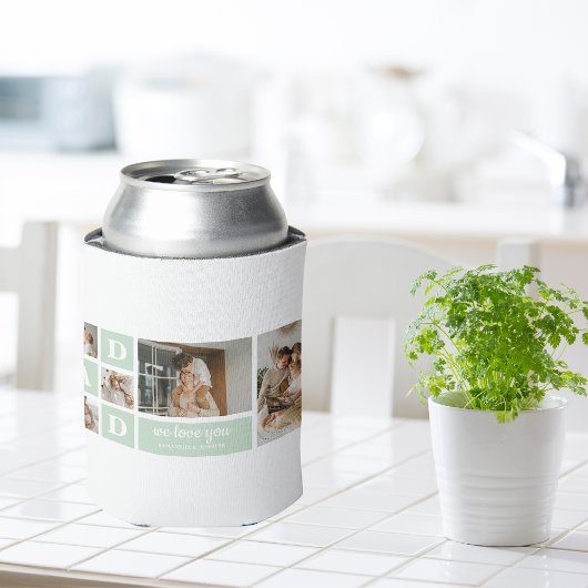 ミントモダンコラージュ写真パパギフ最高のト 缶クーラー