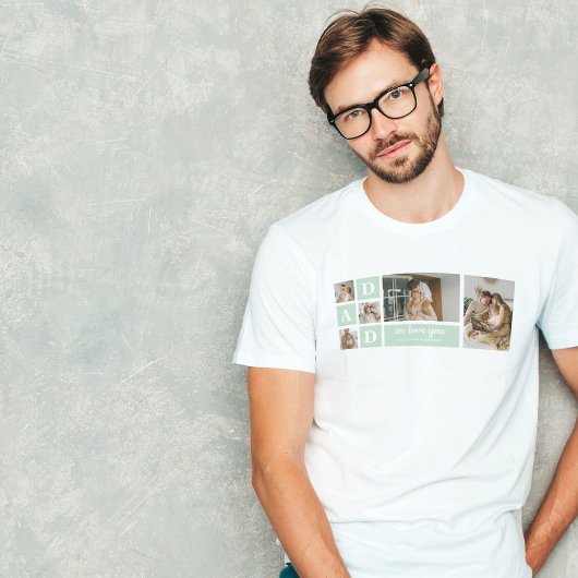 ミントモダンコラージュ写真パパギフ最高のト Tシャツ