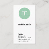 ミントモダンサークルモノグラム美容師 名刺 (正面)