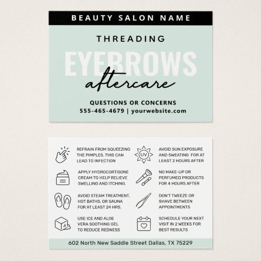 ミントモダンシンプルアイブロウスレッディングアフターケア (正面&裏面)