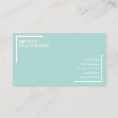 ミントモダンシンプルミニマルプロフェッショナルプレーン 名刺 (裏面)