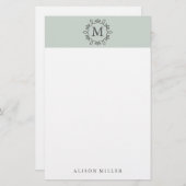 ミントモダンス文モノグラムの具 便箋 (正面/裏面)