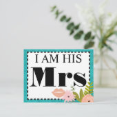 ミントモダンダマスクウェディング招待状 インビテーションポストカード (スタンド正面)