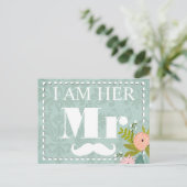 ミントモダンダマスクウェディング招待状 インビテーションポストカード (スタンド正面)