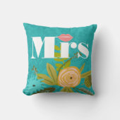 ミントモダンダマスクウェディング招待状 クッション (正面)