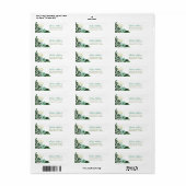 ミントモダンフローラパーソナライズされた差出人住所 ラベル (フルシート)