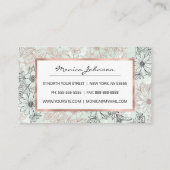 ミントモダンブラックバラ金ゴールドフローラ大理石 ロイヤリティカード (裏面)