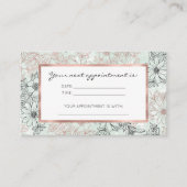 ミントモダンブラックバラ金ゴールドフローラ大理石 予約カード (正面)