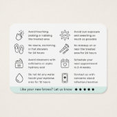 ミントモダンブルーアイブロートアフターケアカード (裏面)